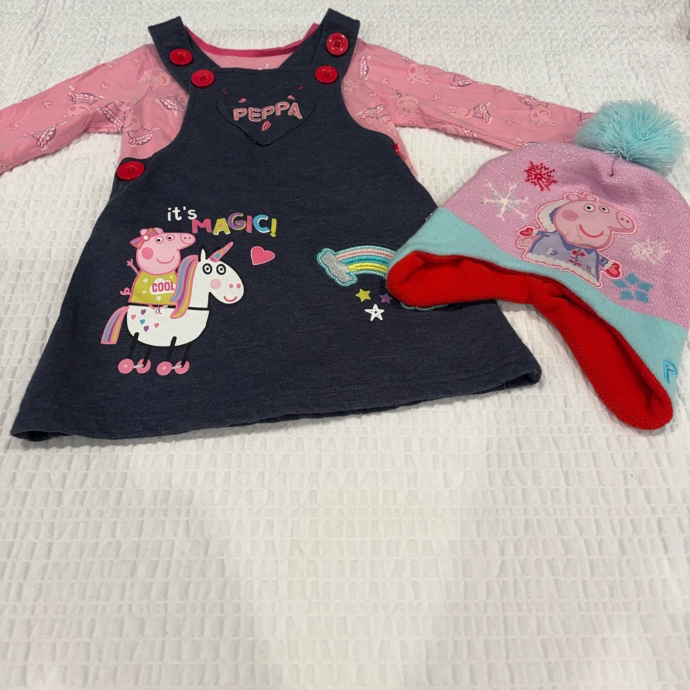 Peppa Pig Dress and Hat Set
